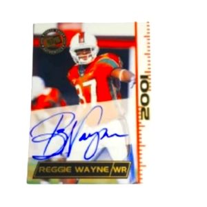 2001 Press Pass Reggie Wayne Certified Authentic Autographed Trading Card